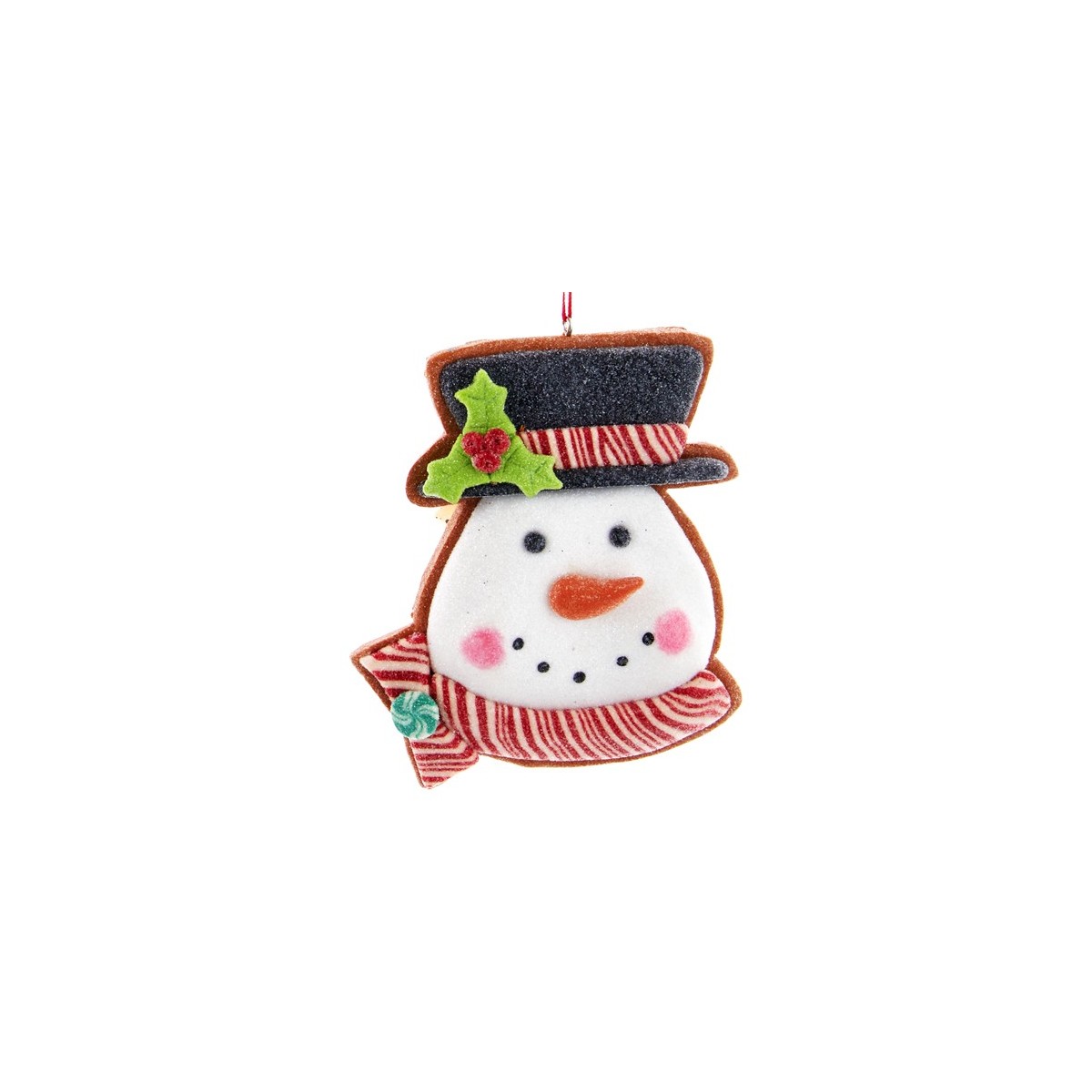 Suspension sapin Noël Bonhomme de neige pain d'épices