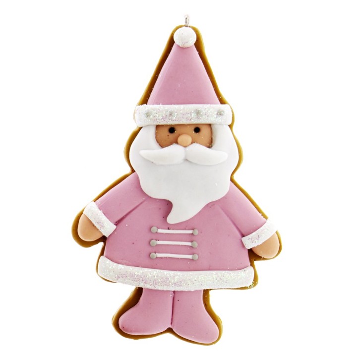 Suspension sapin Père Noël rose