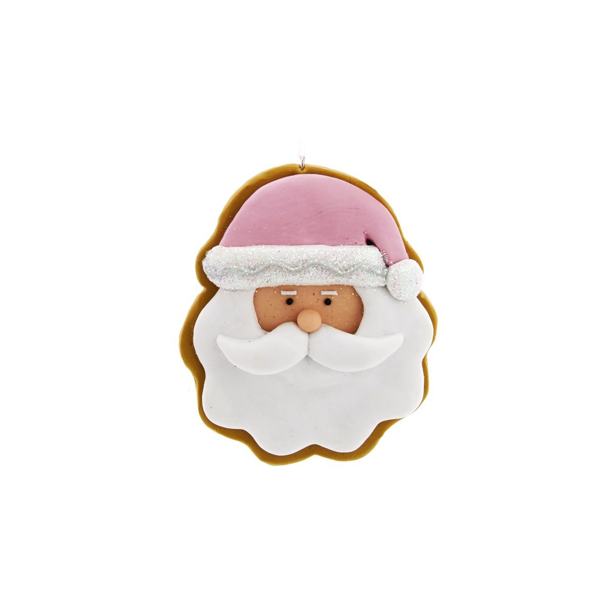 Suspension sapin Tête Père Noël rose