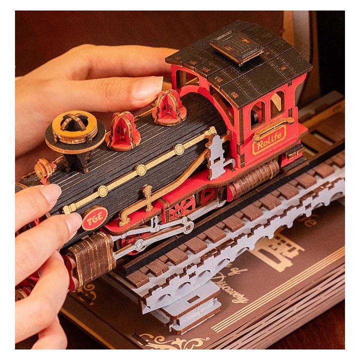 Maquette en bois Serre-livres Train tunnel