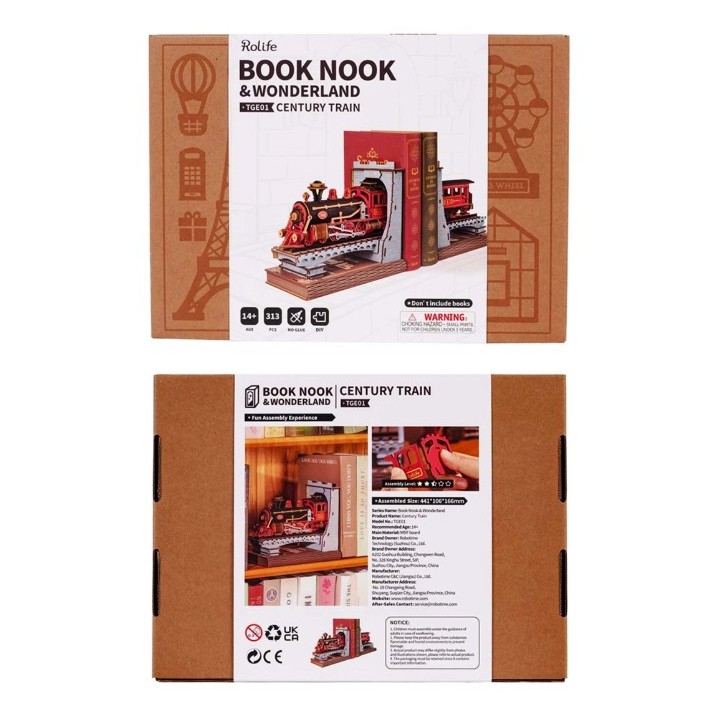 Maquette en bois Serre-livres Train tunnel