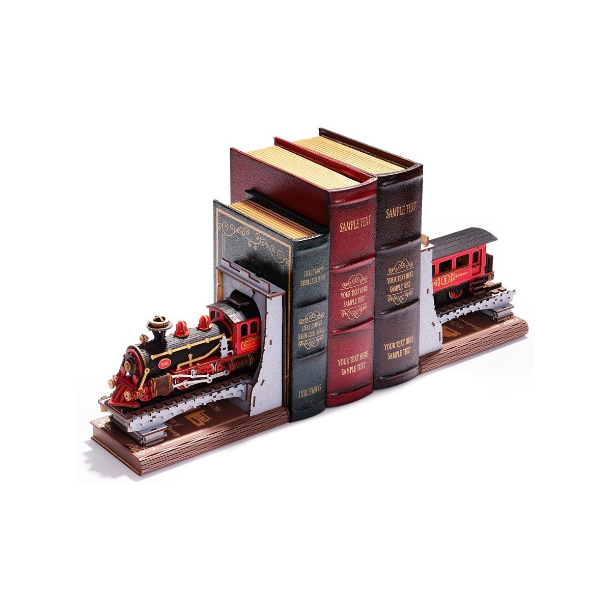 Maquette en bois Serre-livres Train tunnel