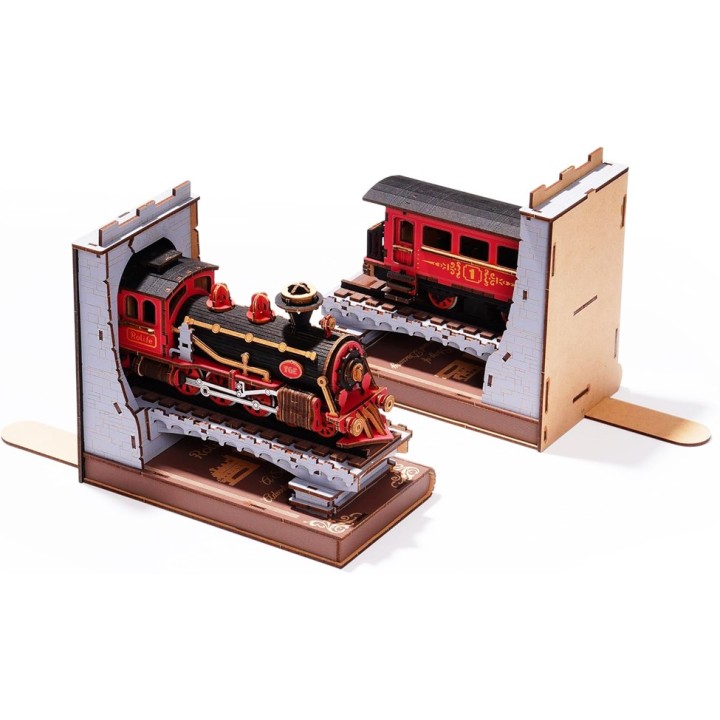 Maquette en bois Serre-livres Train tunnel
