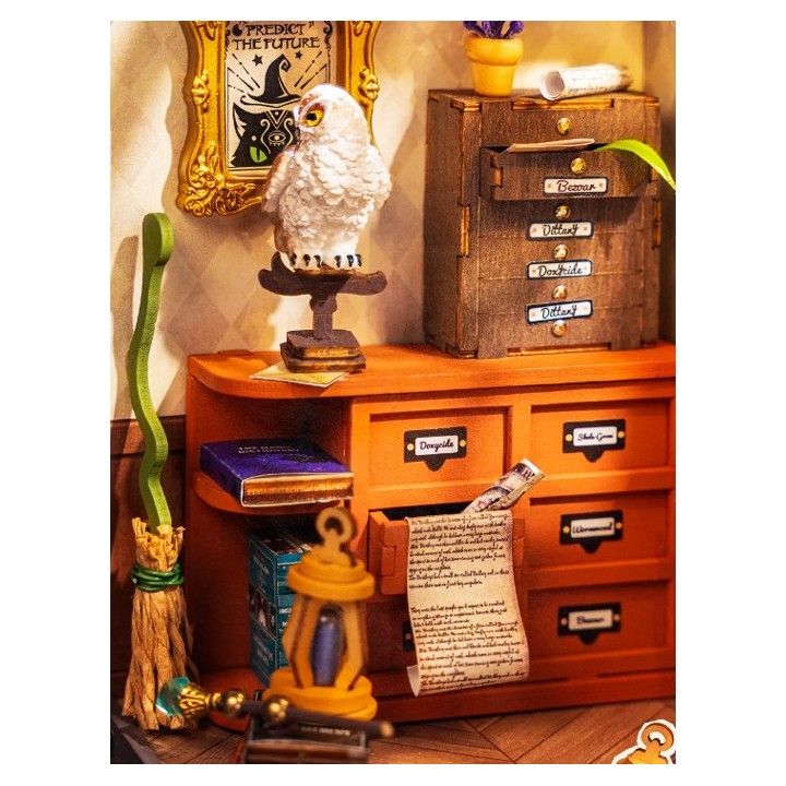 Maquette en bois lumineuse Bureau magique