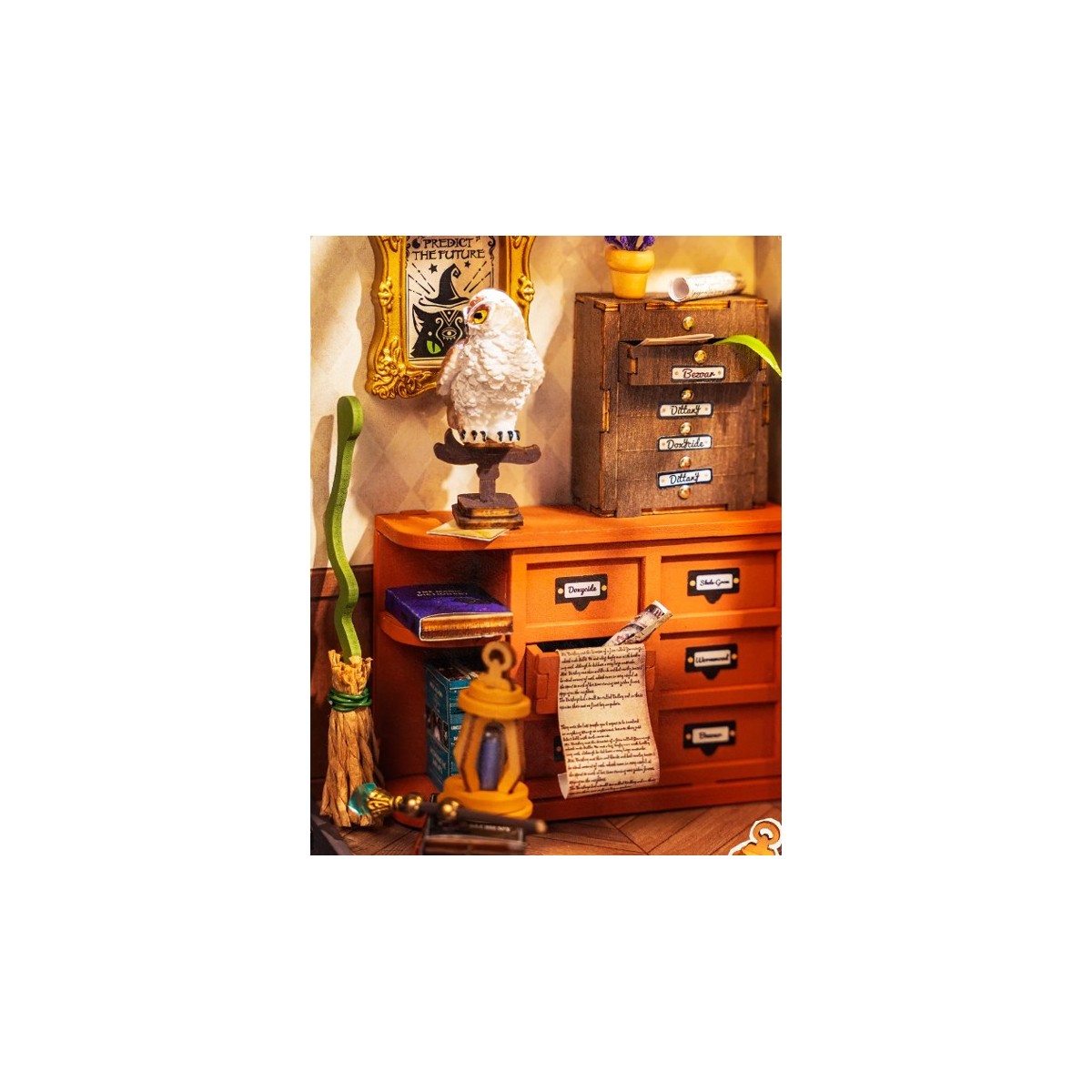 Maquette en bois lumineuse Bureau magique