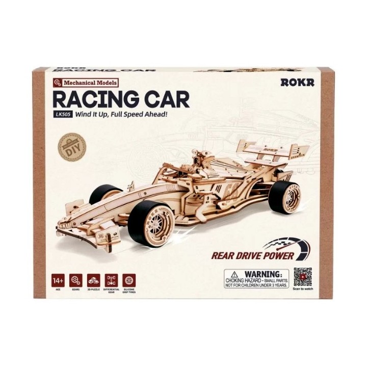 Maquette en bois animée Voiture de course