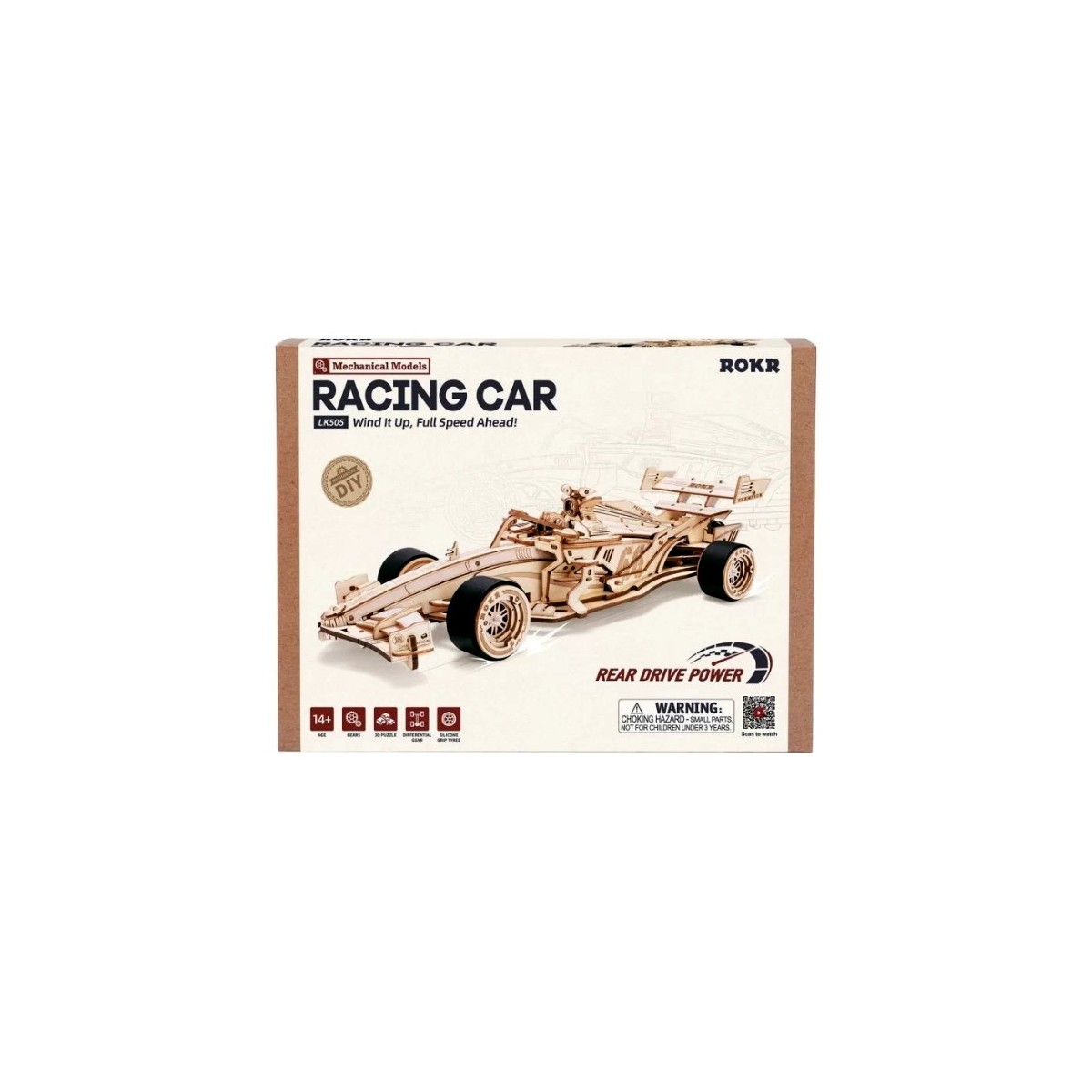 Maquette bois animée Voiture de course