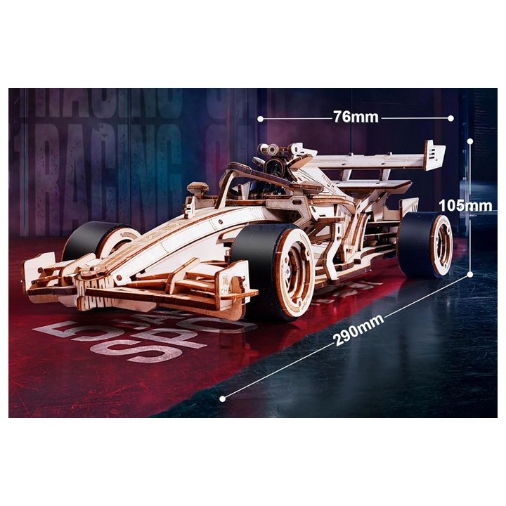 Maquette en bois animée Voiture de course