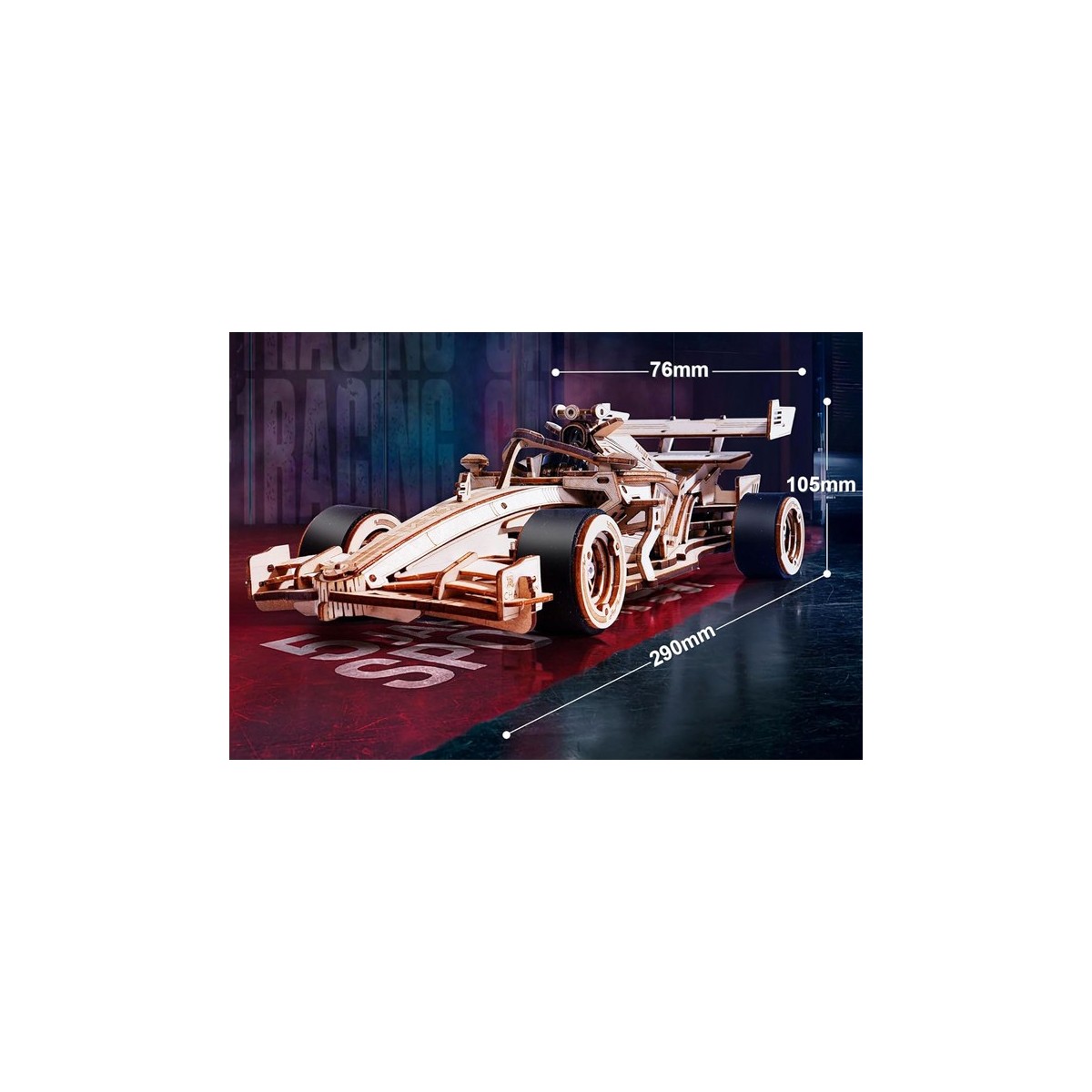 Maquette bois animée Voiture de course