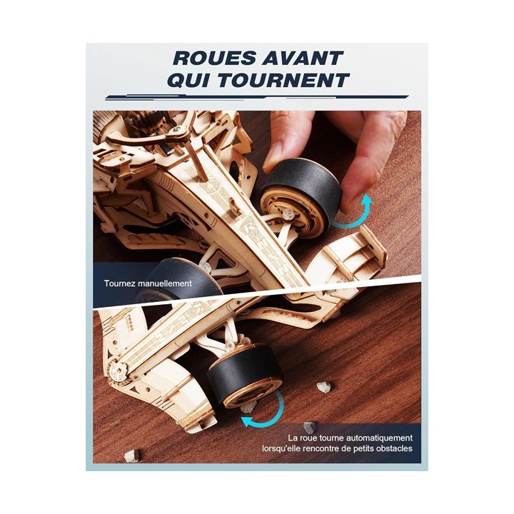 Maquette en bois animée Voiture de course