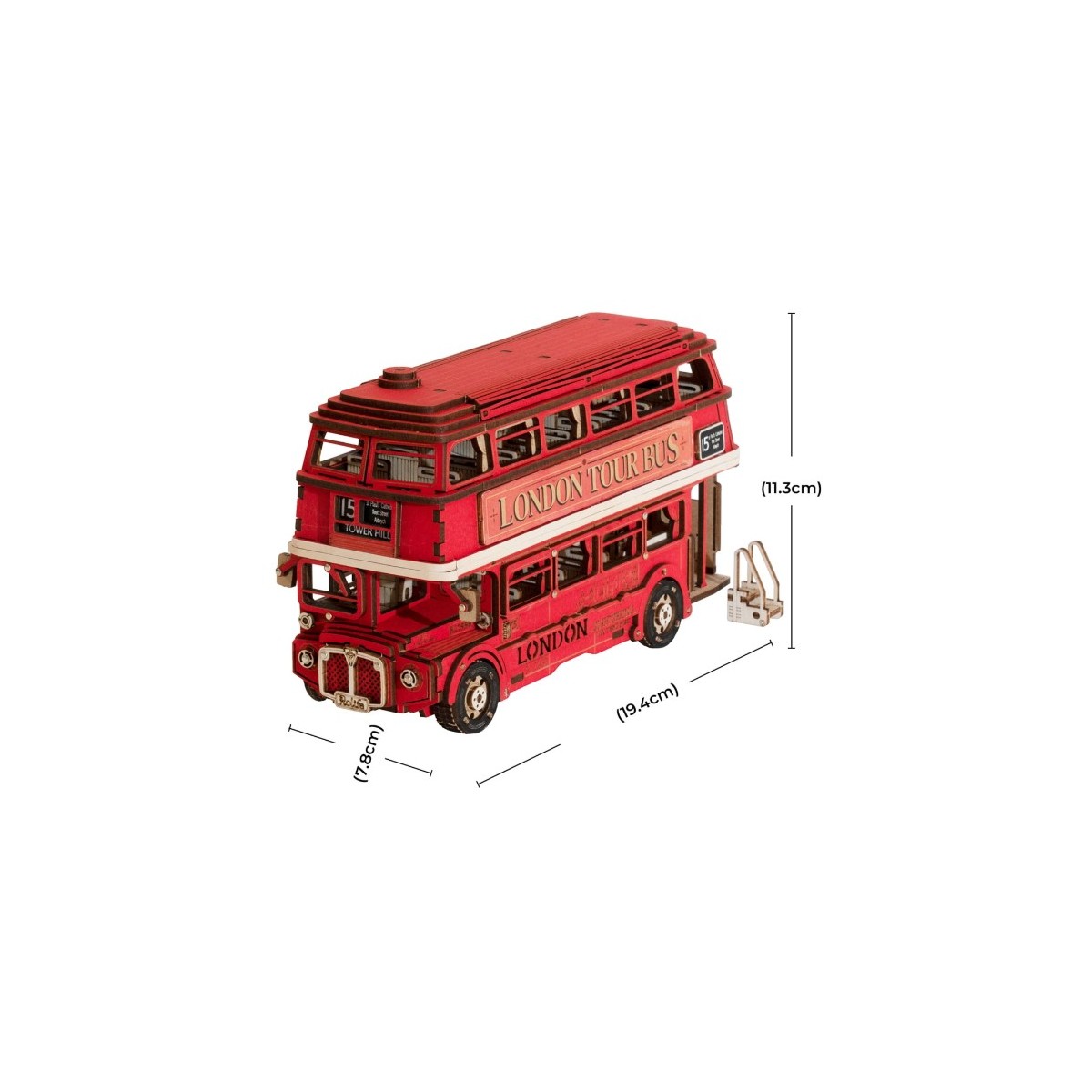 Maquette en bois bus londonien