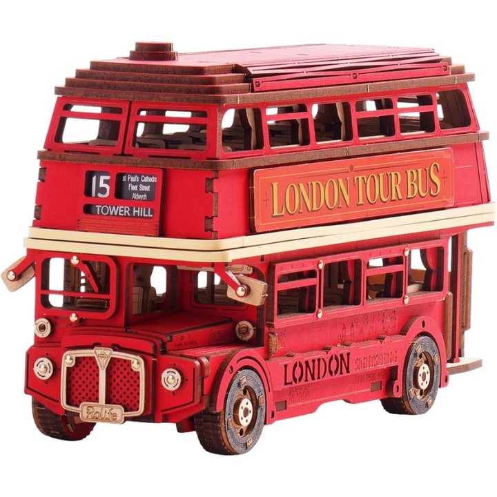 Maquette en bois bus londonien