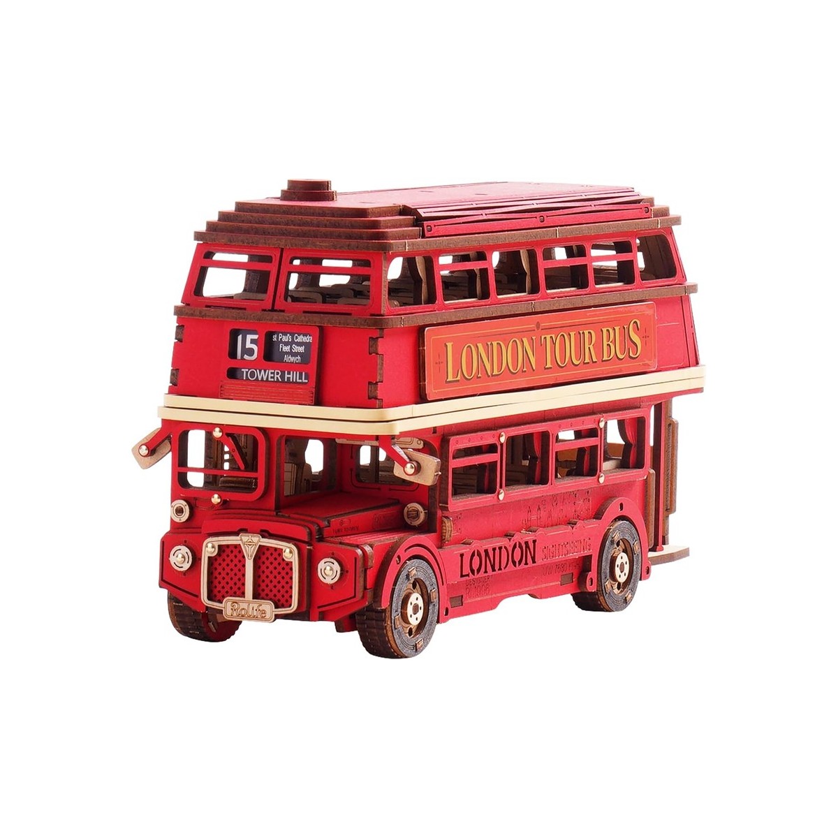 Maquette en bois Bus londonien