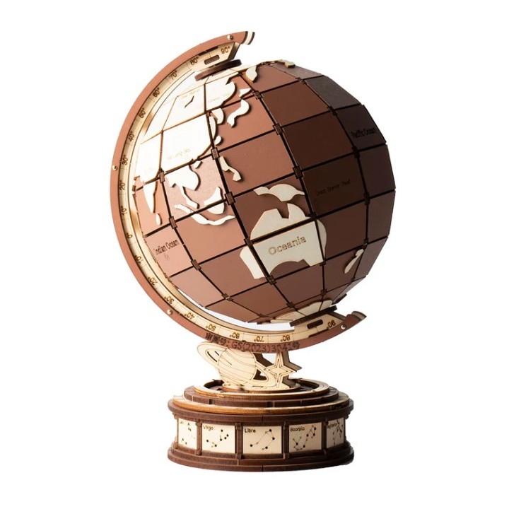 Maquette en bois Globe terrestre