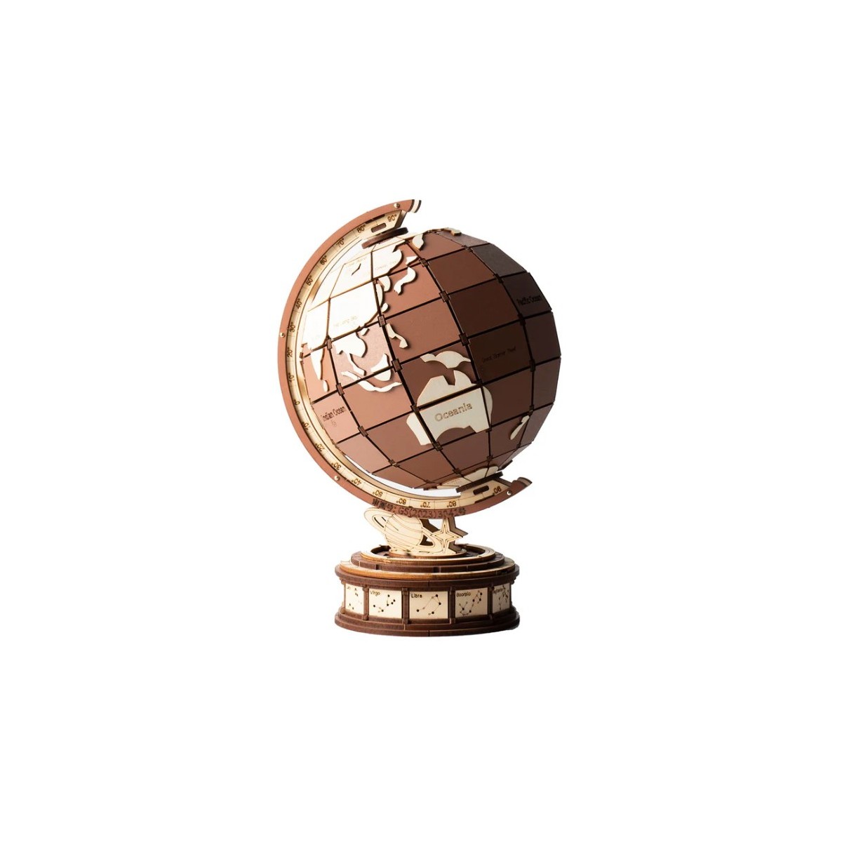 Maquette en bois Globe terrestre