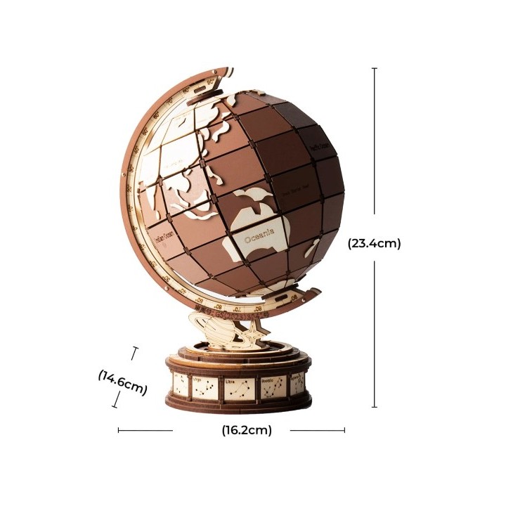 Maquette en bois Globe terrestre