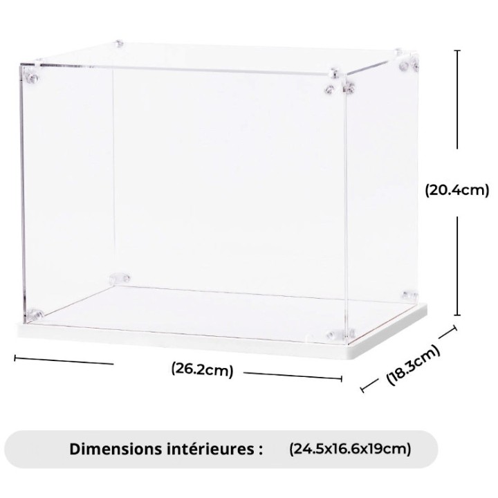 Boîte de présentation transparente anti-poussière