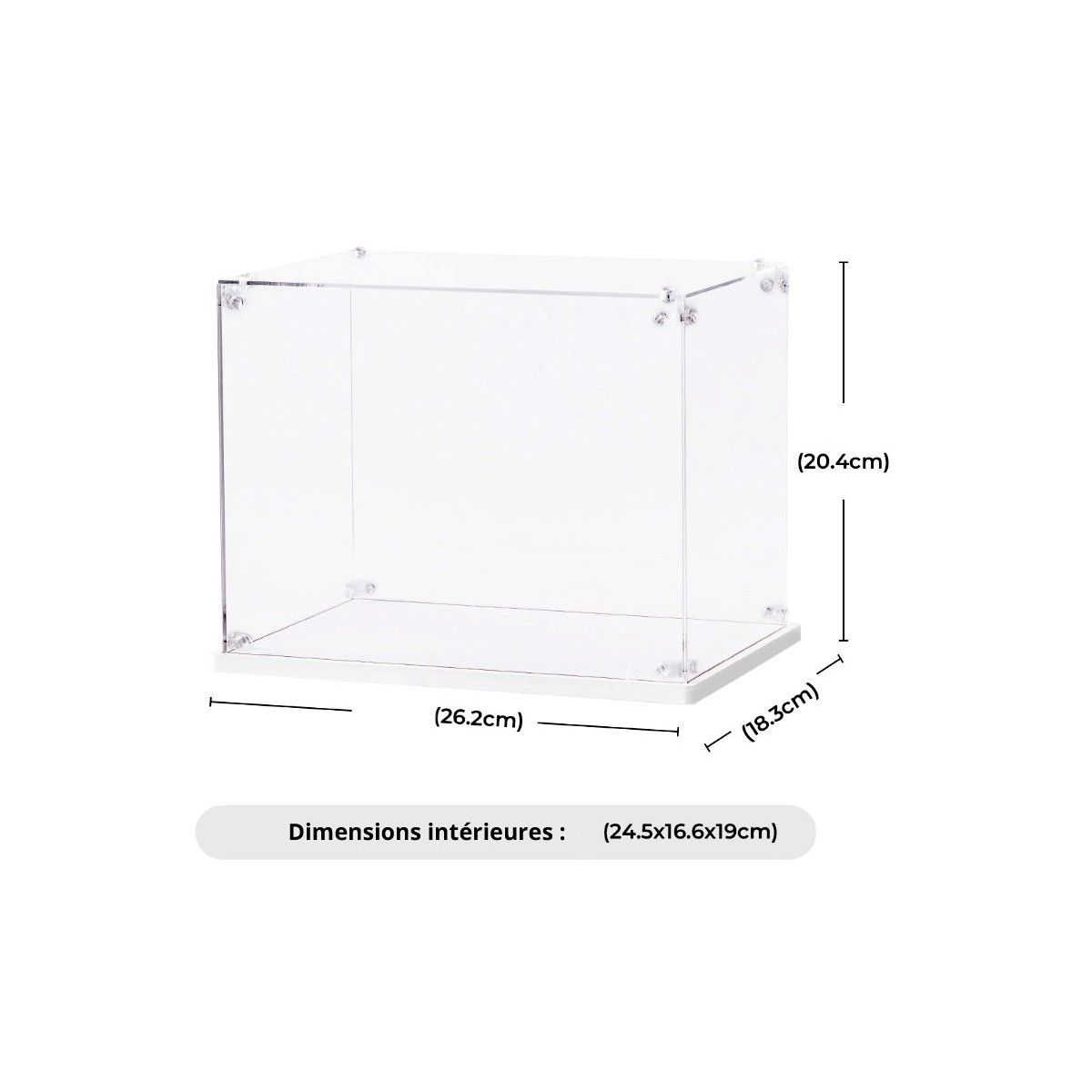 Boïte de présentation transparente anti-poussière