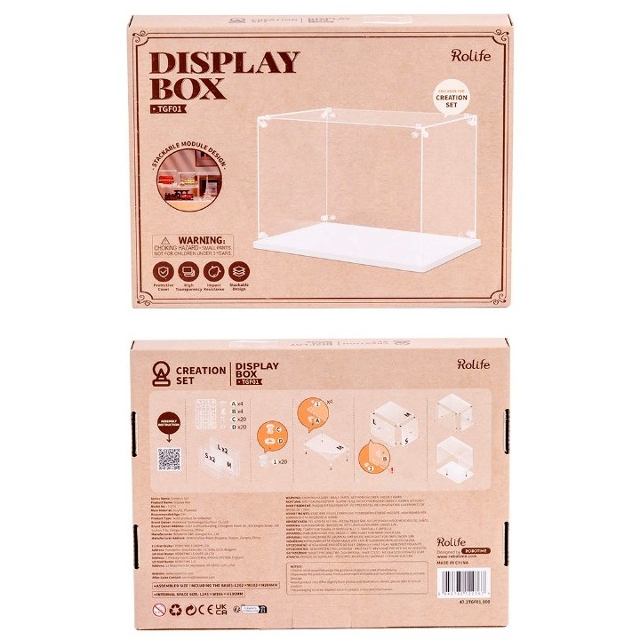 Boîte de présentation transparente anti-poussière