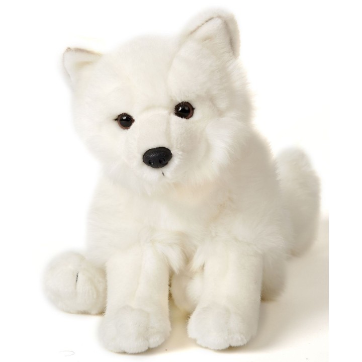 Peluche renard polaire assis 26 cm