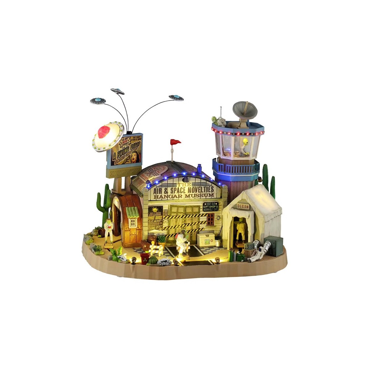 Hangar Spatial animé lumineux sonore LEMAX Spooky Town