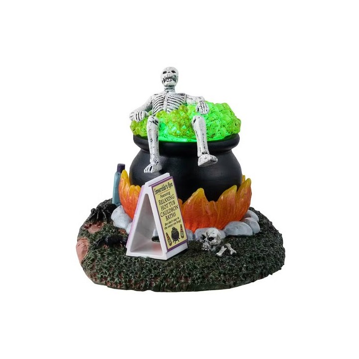 Squelette dans chaudron lumineux LEMAX Spooky Town