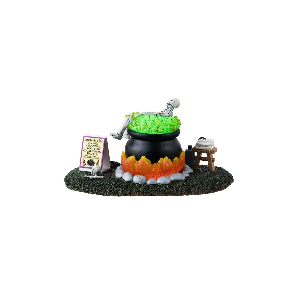 Squelette dans chaudron lumineux LEMAX Spooky Town