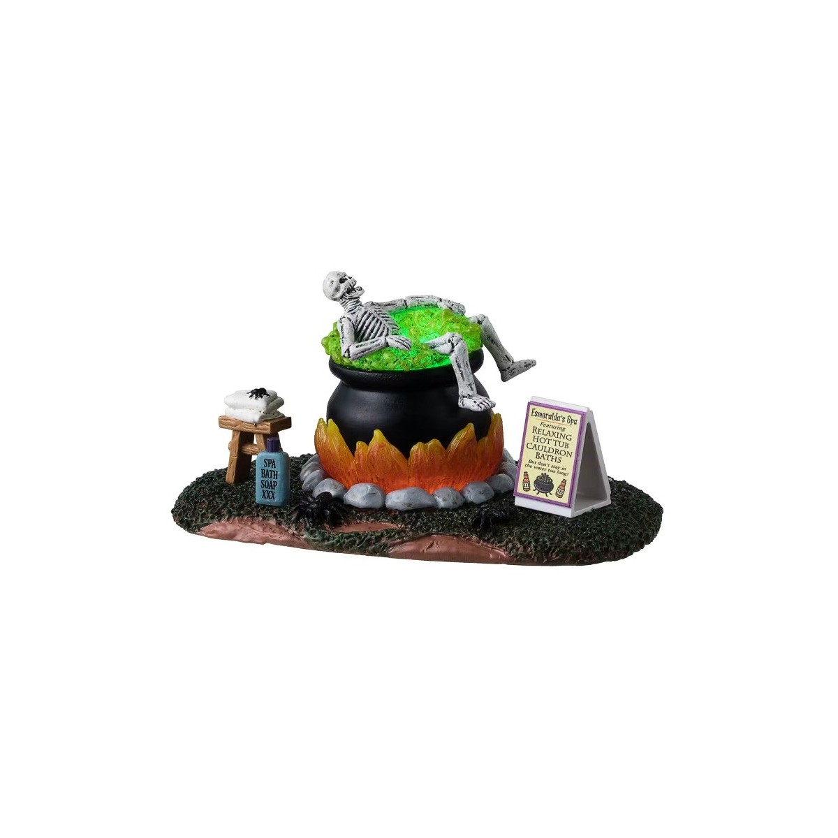 Squelette dans chaudron lumineux LEMAX Spooky Town
