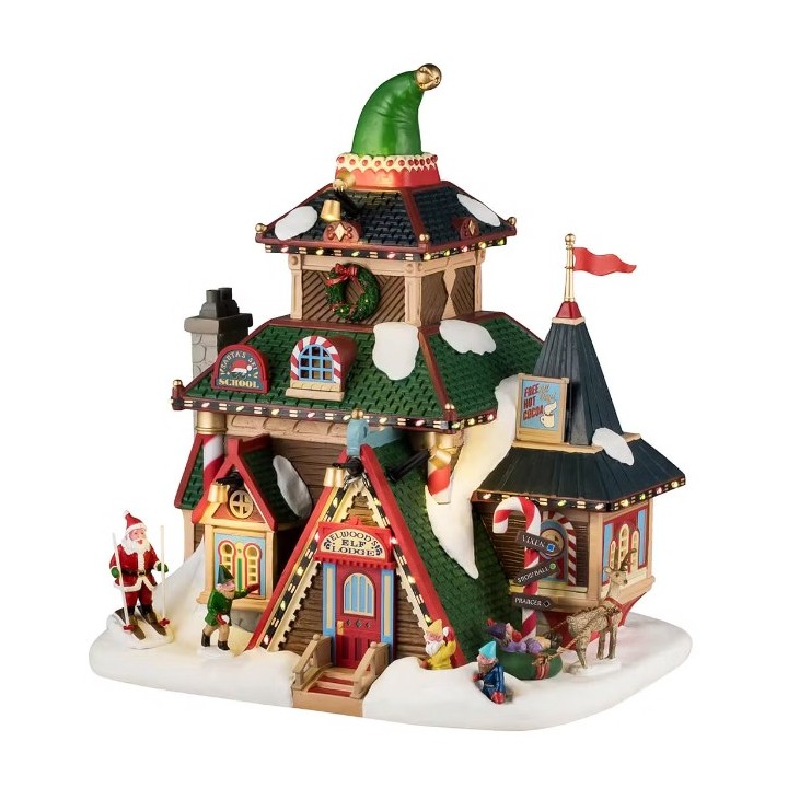 Chalet des lutins enneigé lumineux LEMAX