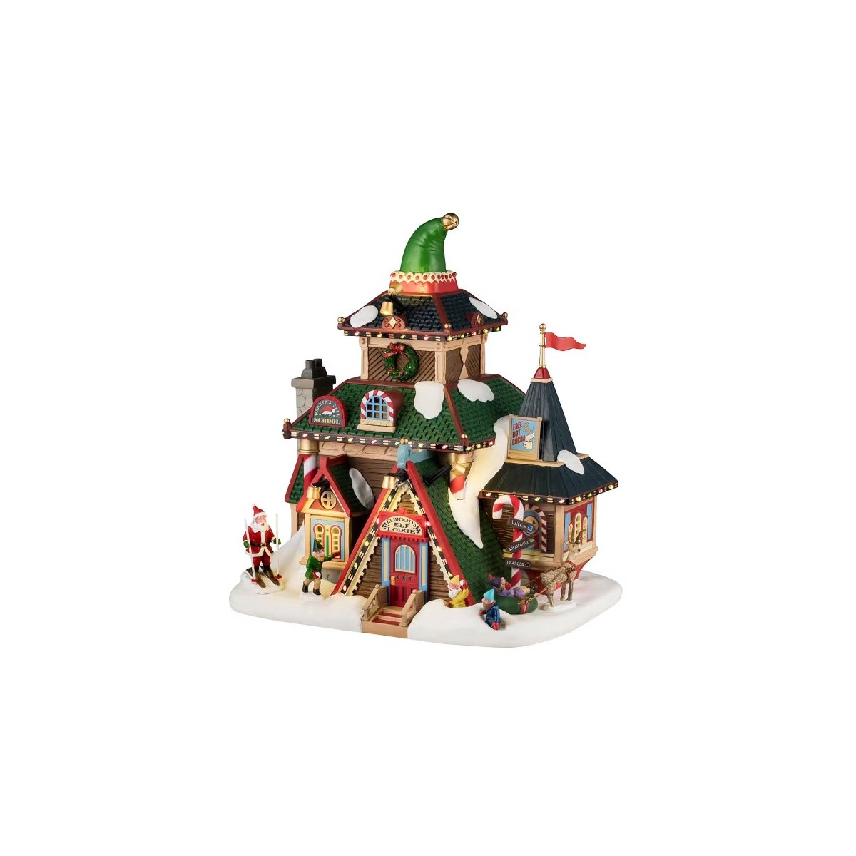Chalet des lutins enneigé lumineux LEMAX