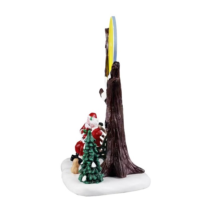 Père et mère Noël sous la lune lumineuse LEMAX