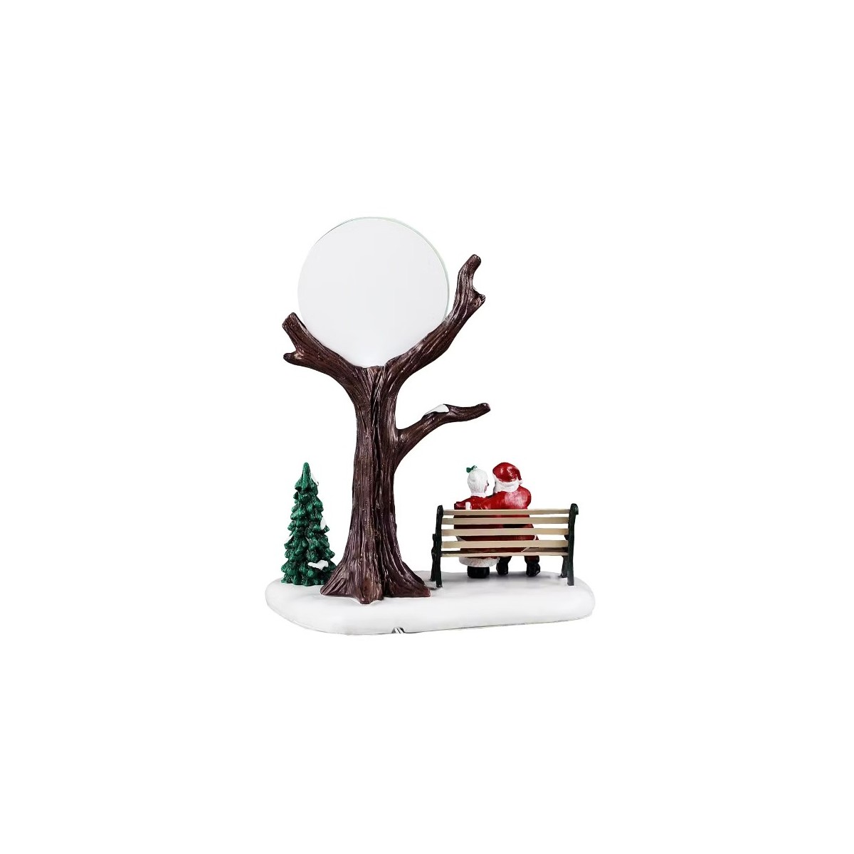 Père et mère Noël sous la lune lumineuse LEMAX