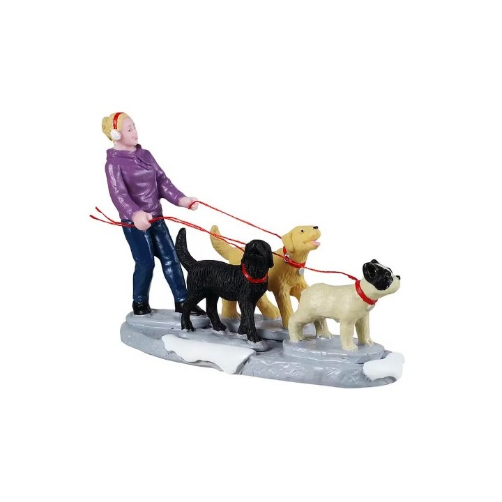 Femme promenant ses chiens LEMAX