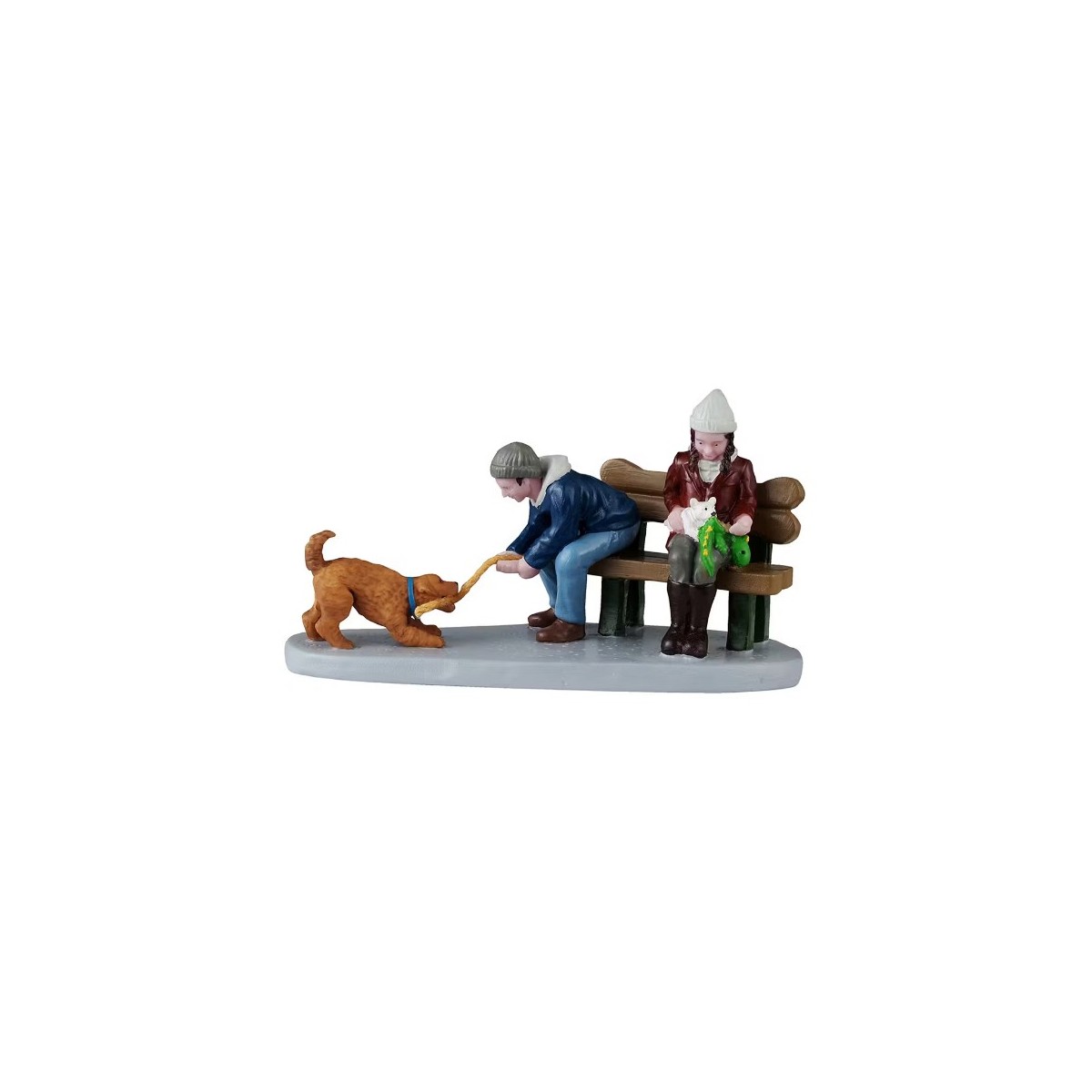 Couple jouant avec ses chiens LEMAX