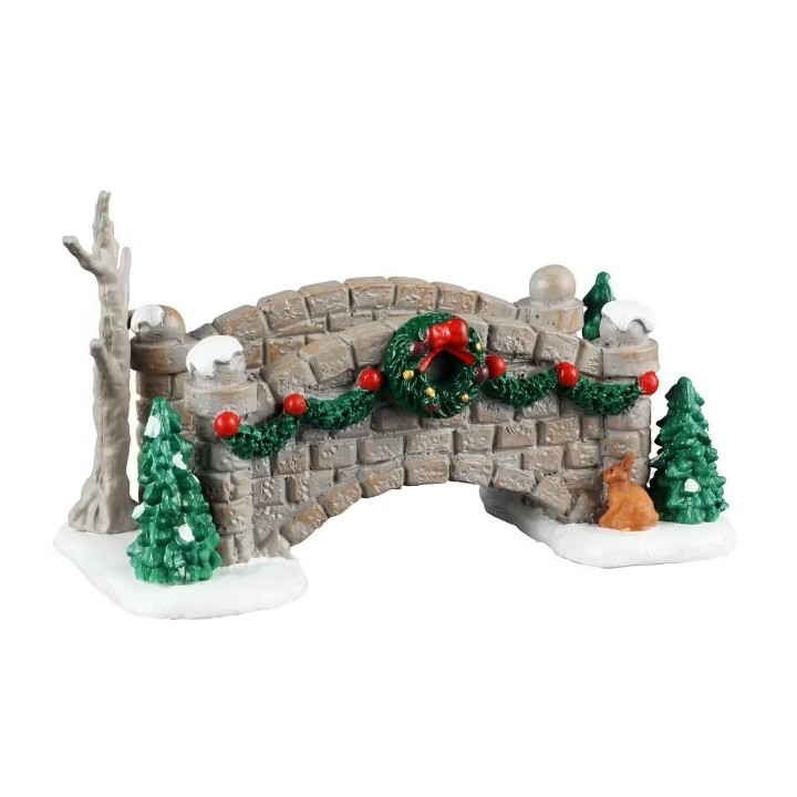 Pont en pierre décoré enneigé LEMAX