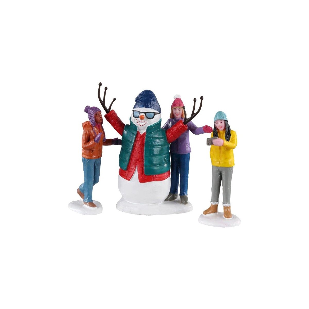 Amies Selfie avec bonhomme de neige LEMAX Lot 3