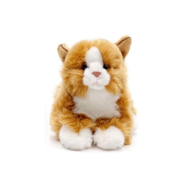 Peluche Chat roux blanc 21 cm