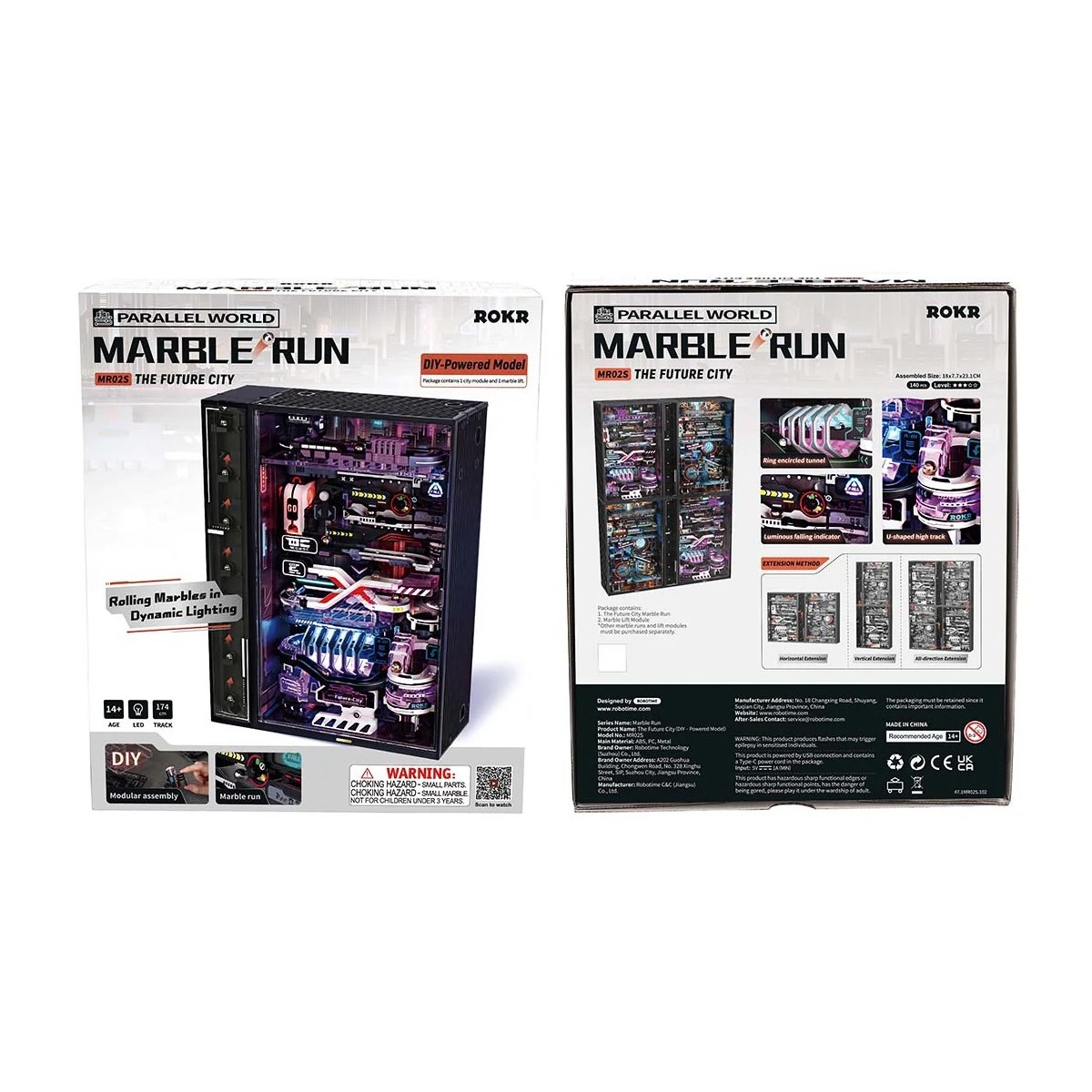 Maquette Circuit de billes futuriste motorisé 174 cm