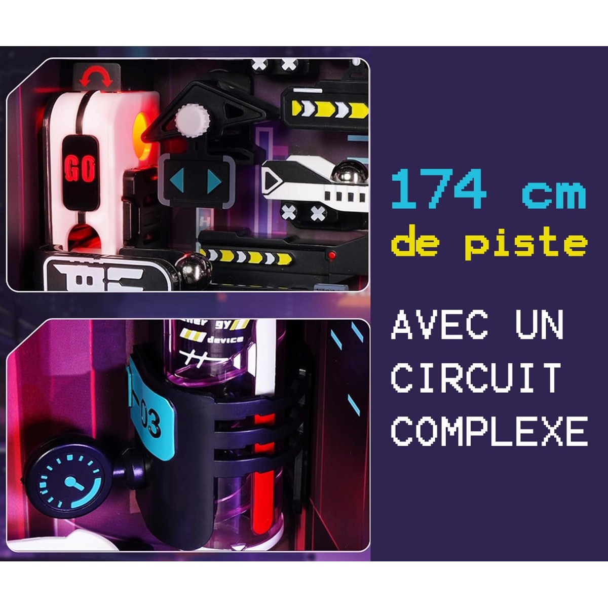 Maquette Circuit de billes futuriste motorisé 174 cm