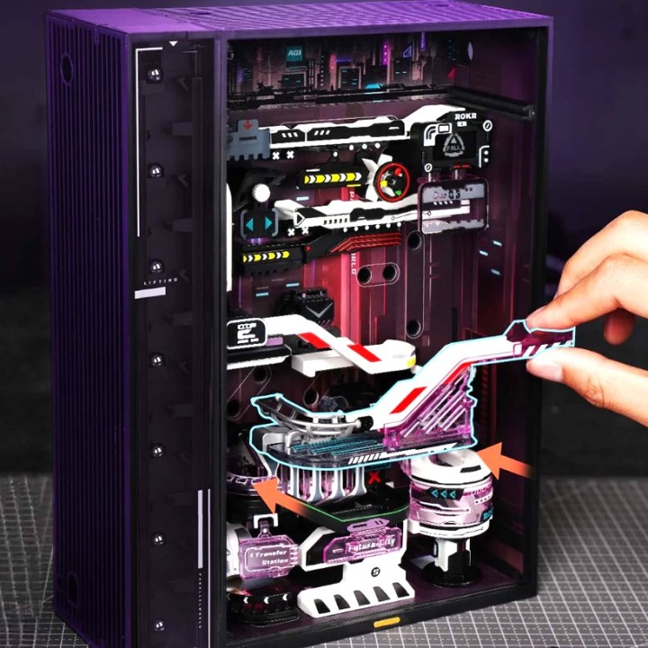 Maquette Circuit de billes futuriste motorisé 174 cm