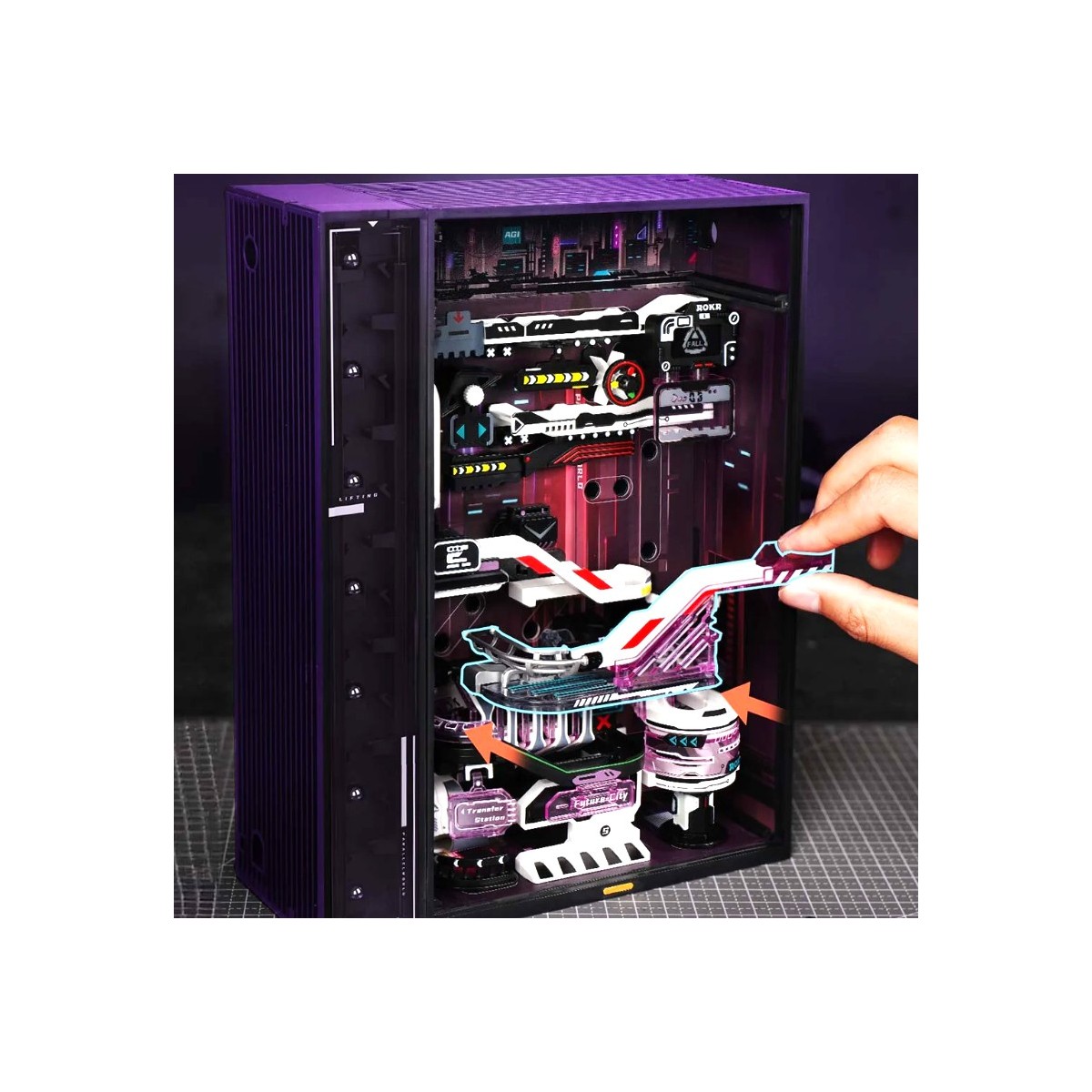 Maquette Circuit de billes futuriste motorisé 174 cm