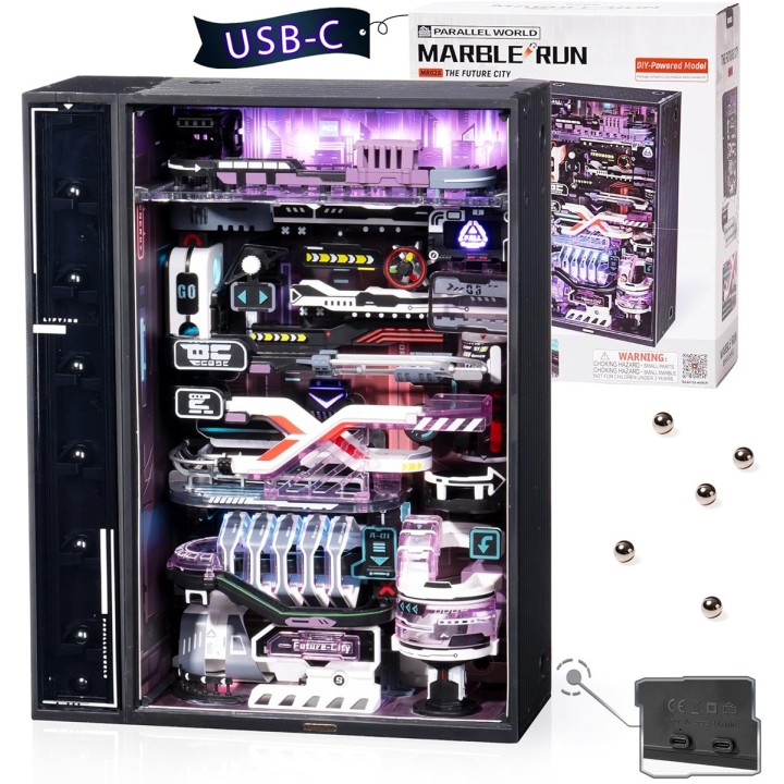 Maquette Circuit de billes futuriste motorisé 174 cm