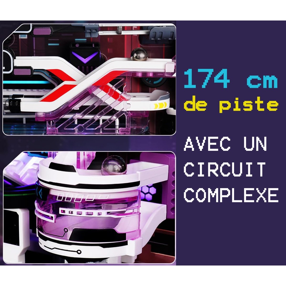 Maquette Circuit de billes futuriste motorisé 174 cm