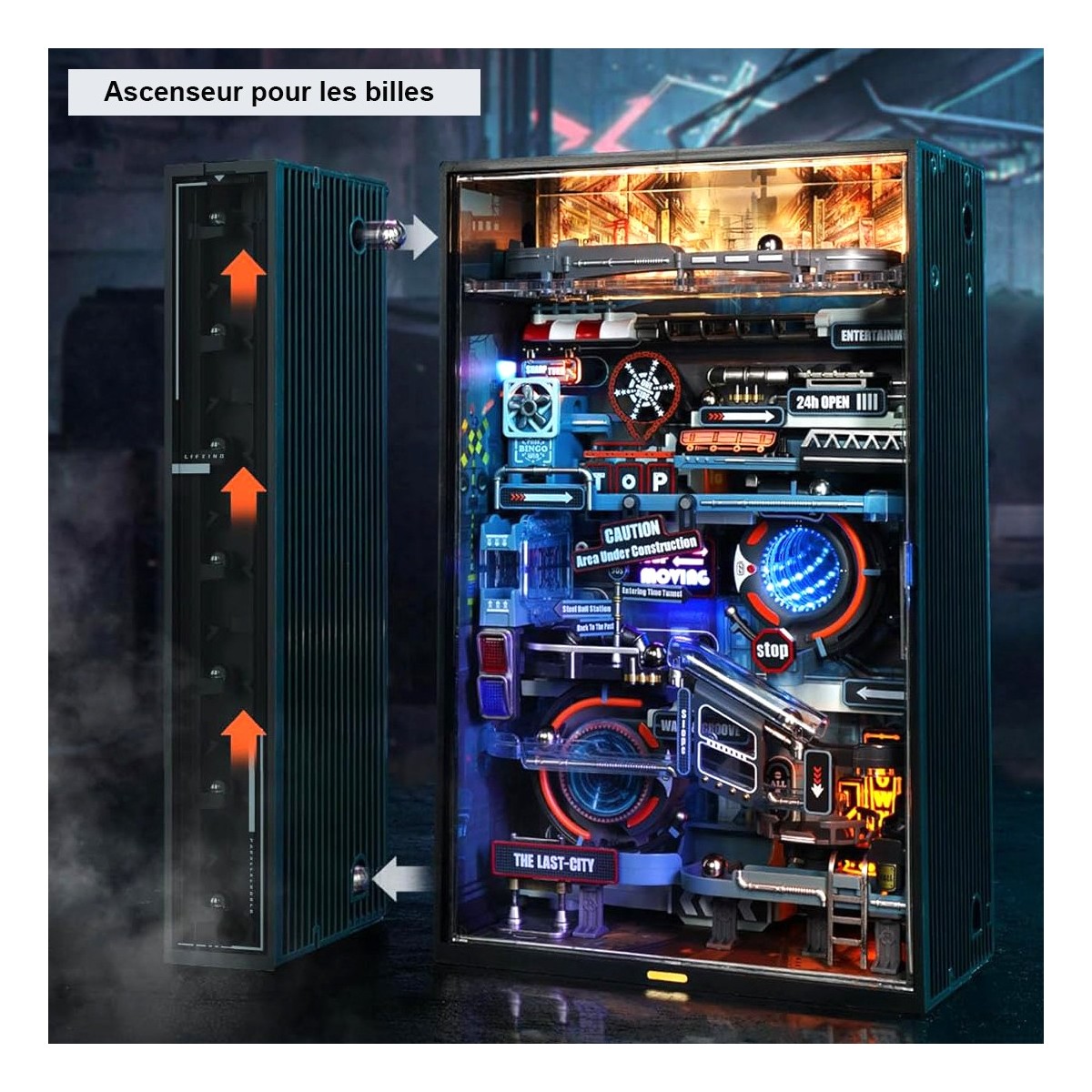 Maquette Circuit de billes futuriste motorisée 187 cm