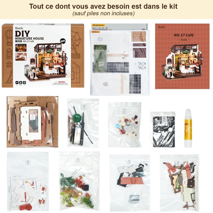 Maquette en bois lumineuse Café