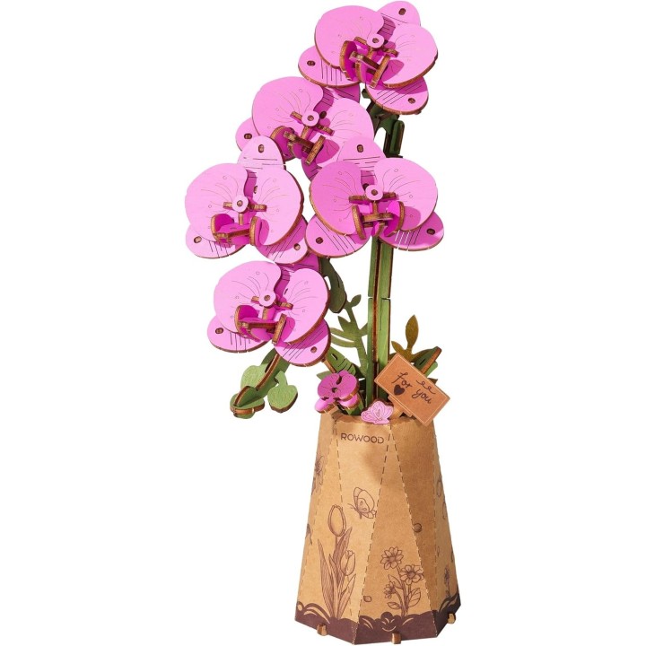 Maquette en bois Fleur Orchidée violette