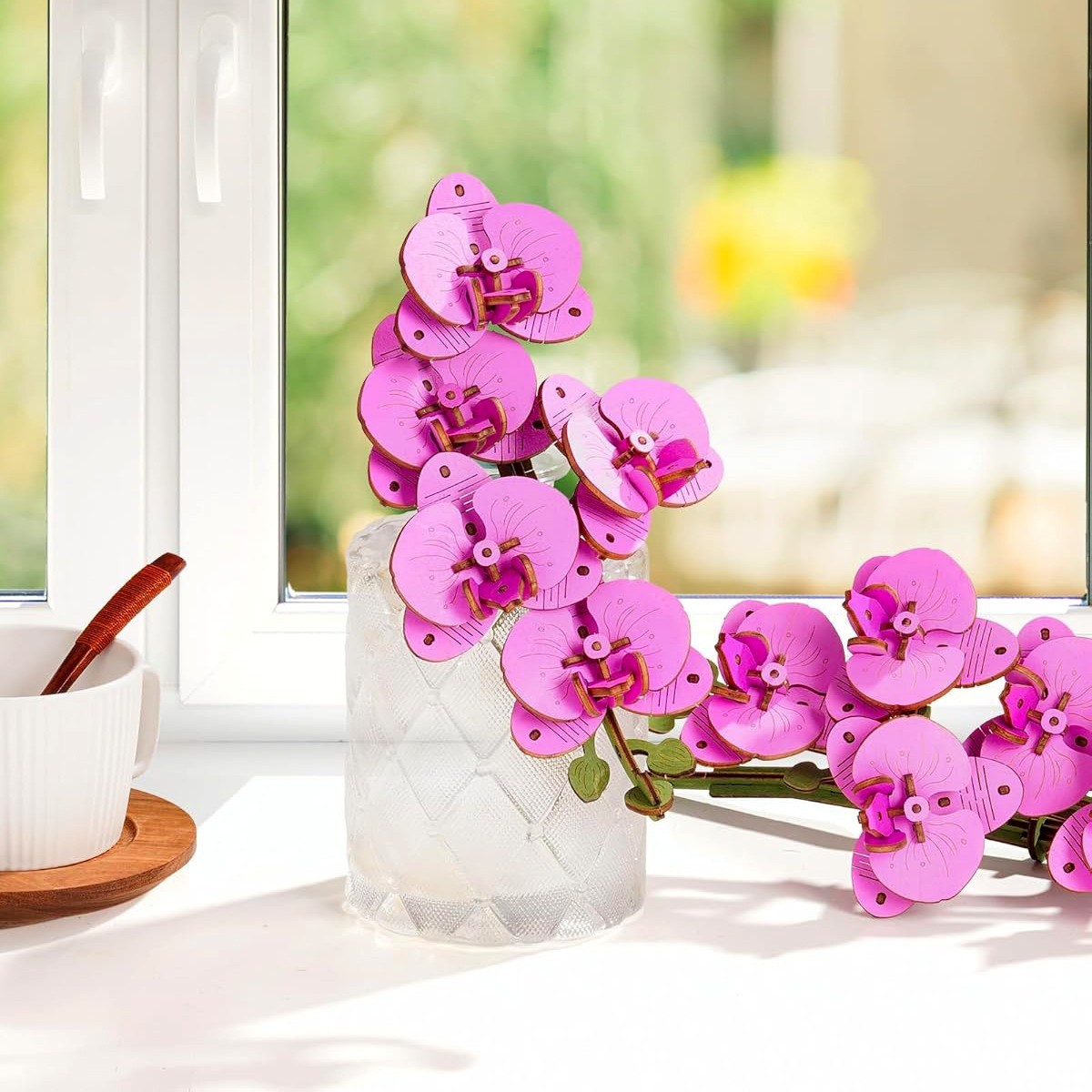 Maquette en bois Fleur Orchidée violette