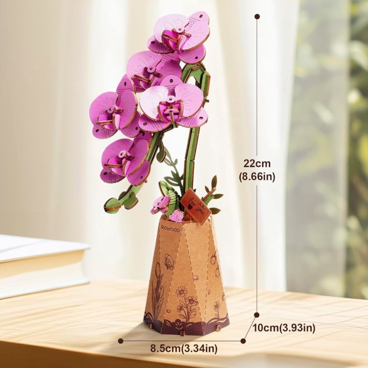 Maquette en bois Fleur Orchidée violette