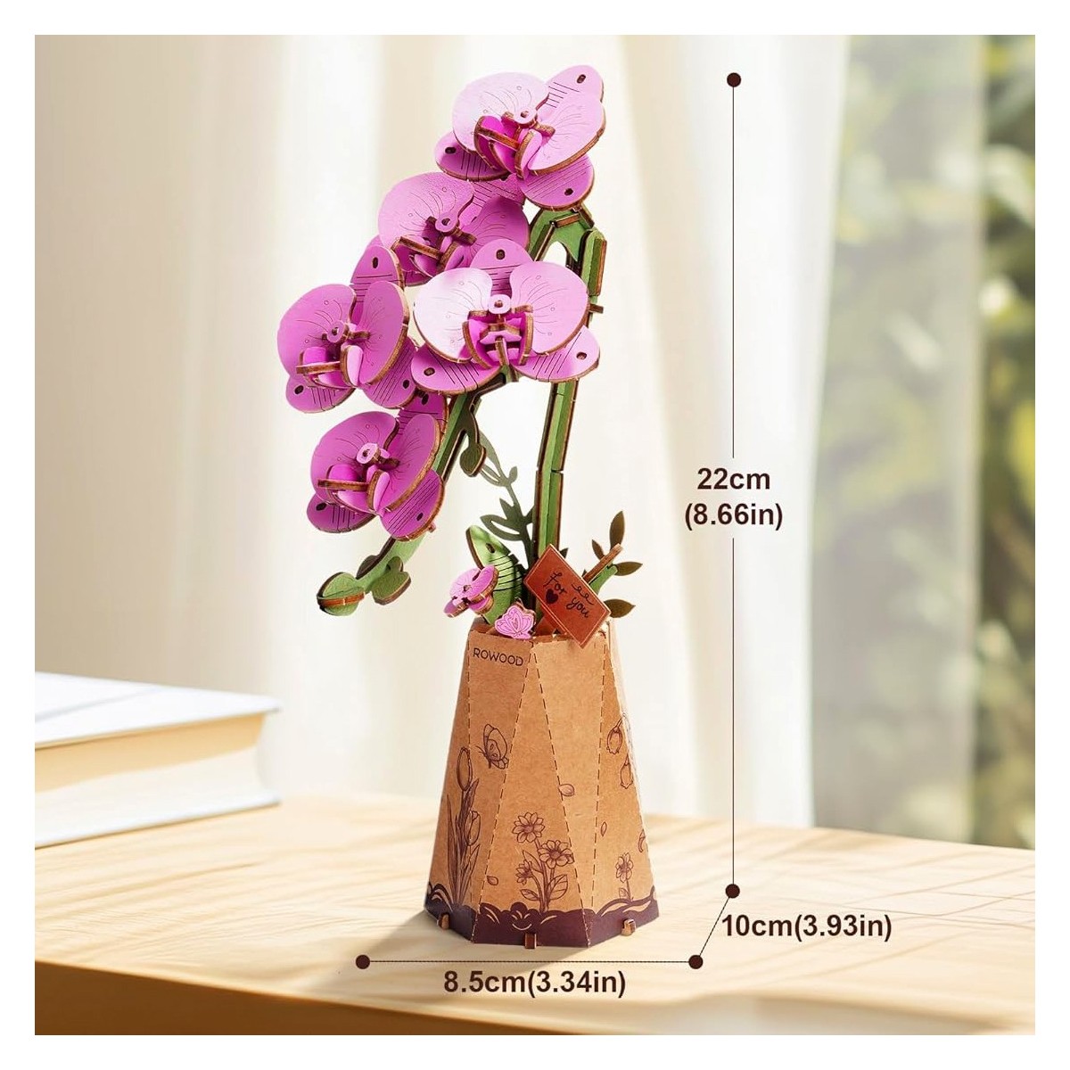 Maquette en bois Fleur Orchidée violette