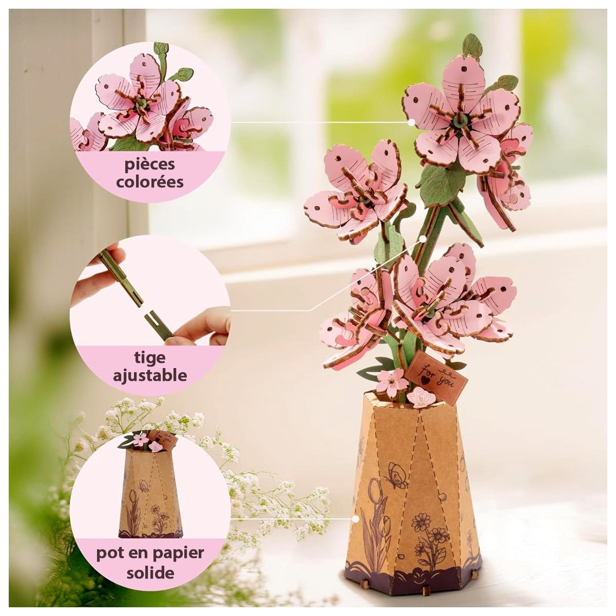 Maquette en bois Fleurs de cerisier Sakura